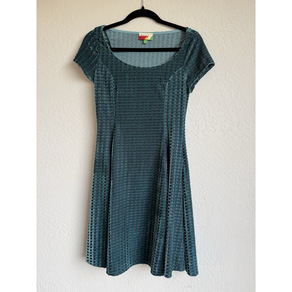 ModCloth Fervour Velvet Vibes Skater Dress Fit & Flare Size Small Retro USA